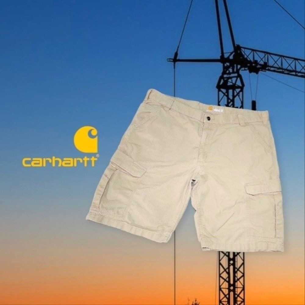 Carhartt Force Broxton Cargo Shorts Mens Relaxed Fit Ripstop Tan 42x10.5 Inseam